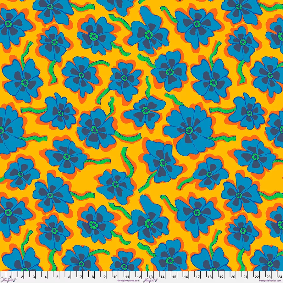 Yellow Camo Flower || Brandon Mably for Kaffe Fassett Collective August 2023