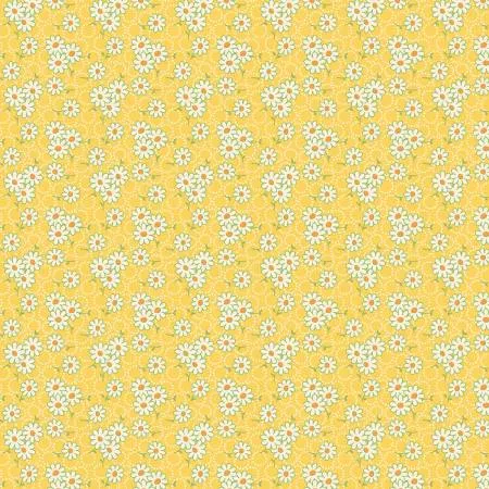 Yellow Daisy Aunt Grace Goes Scrappy by Judie Rothermel 30s Fabric R351527D-YELLOW