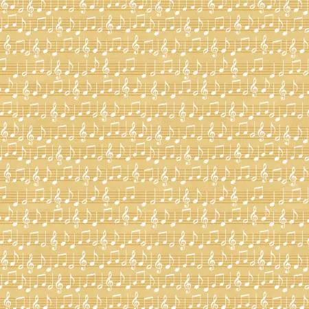Yellow Music Sheets Song Bird Camelot Fabrics