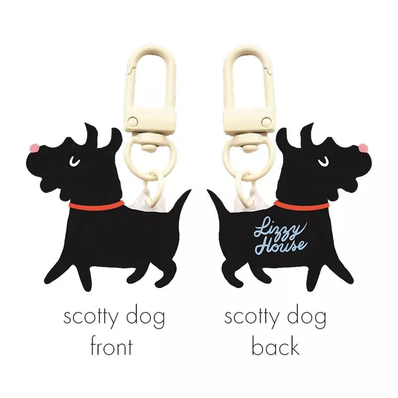 Zipper Glitter Charm Scotty Dog