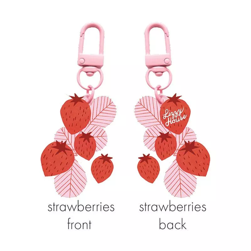 Zipper Glitter Charm Strawberry Bo